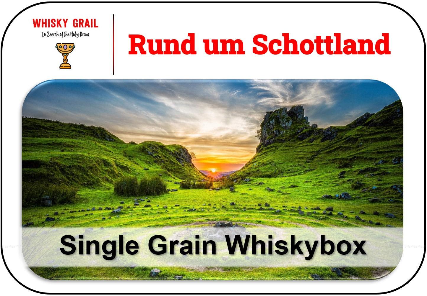 Rund um Schottland - Single Grain Whiskybox - Whisky Grail