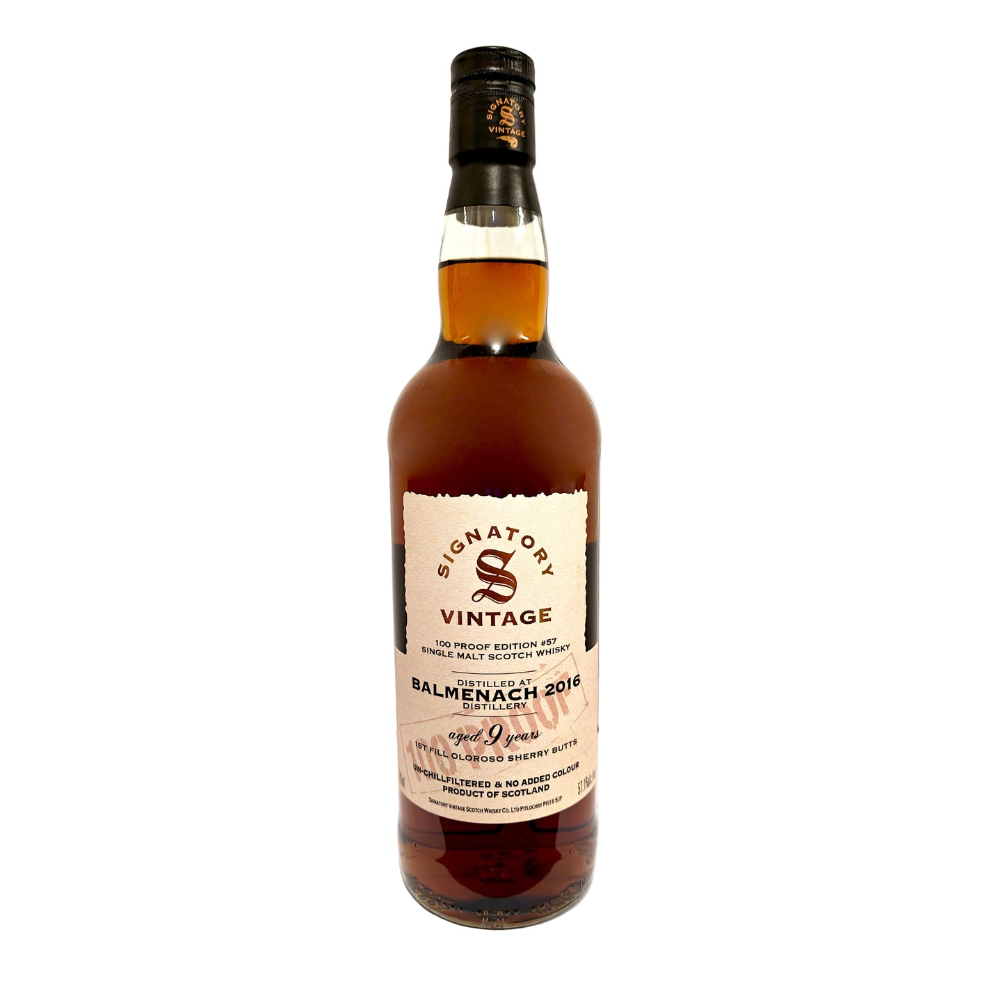 Balmenach 9 Years 2016 100 Proof Signatory Vintage