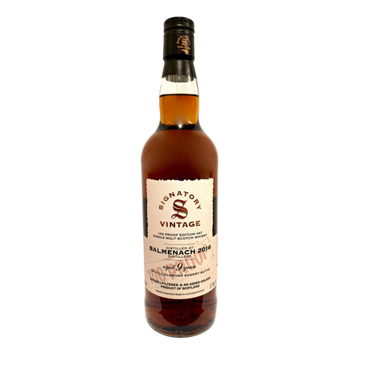 Balmenach 9 Years 2016 100 Proof Signatory Vintage