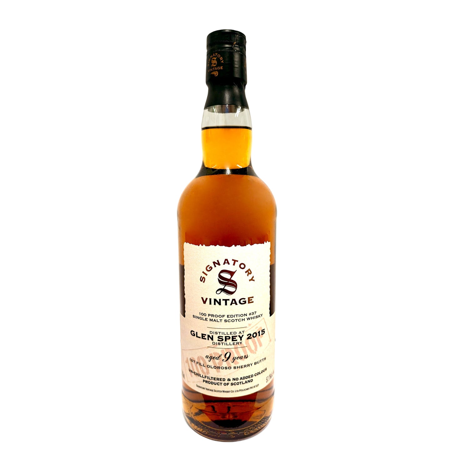 Glen Spey 9 Years 2015 100 Proof Signatory Vintage
