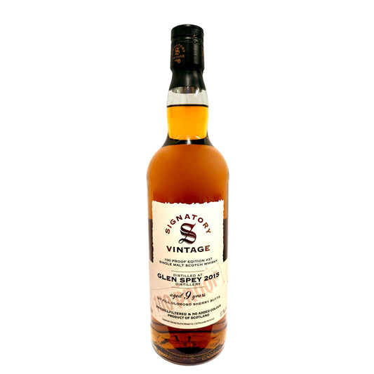 Glen Spey 9 Years 2015 100 Proof Signatory Vintage
