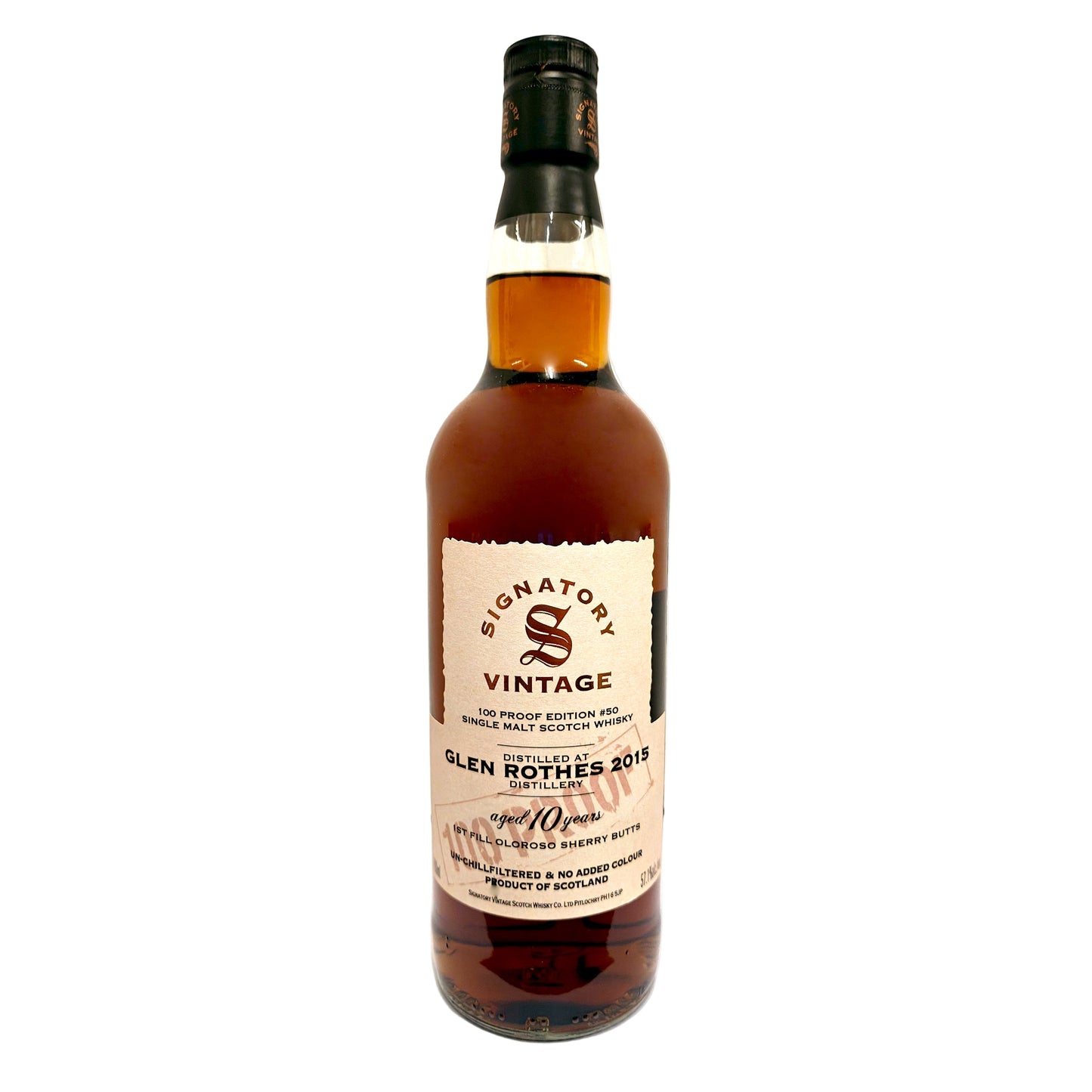 Glenrothes 10 Years 2015 100 Proof Signatory Vintage